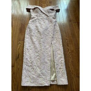 Samantha Rose Pink Gia Lace Tea Length Cocktail Dress Sz 8 NWT